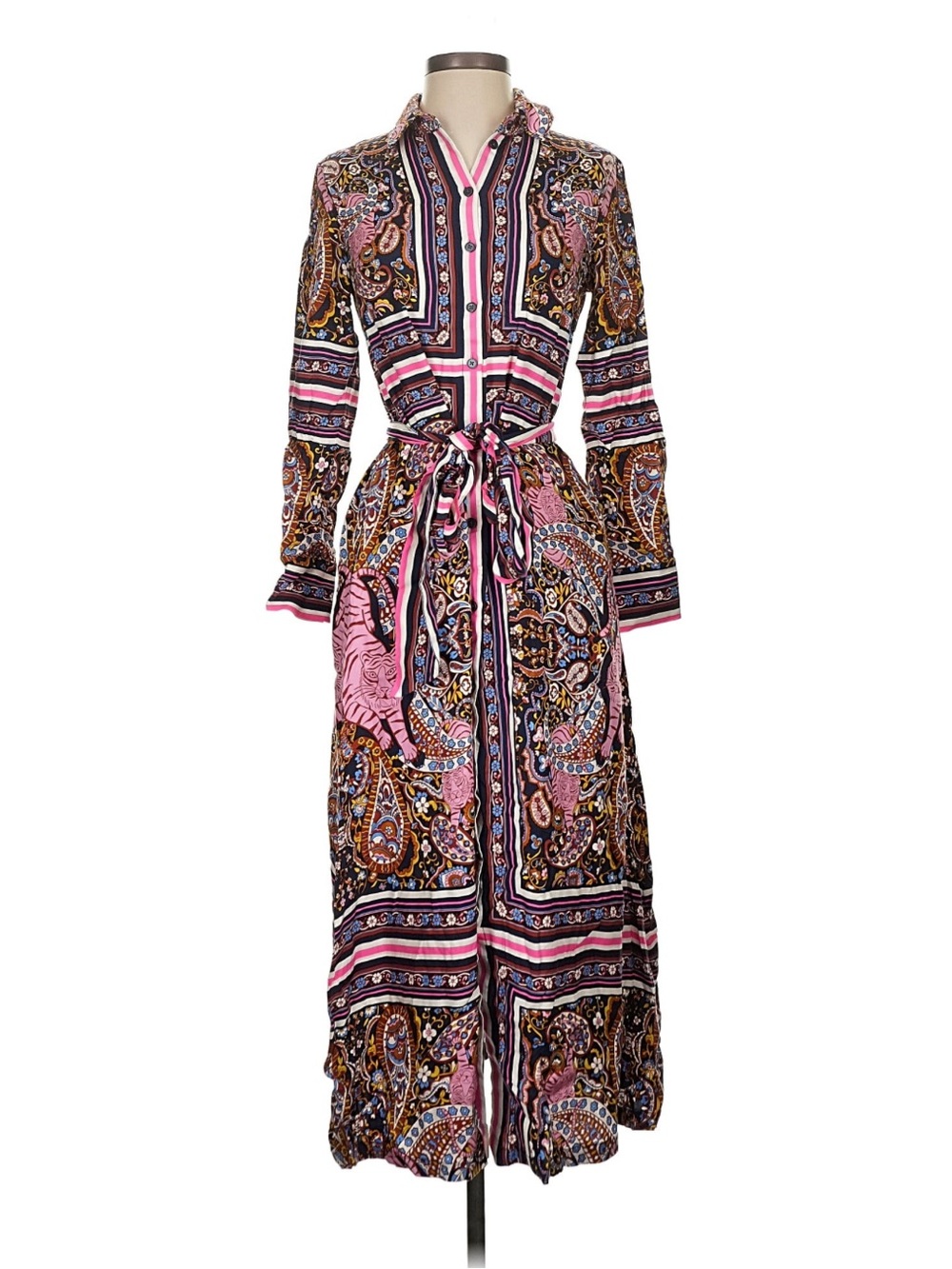Boden Scarf Print Midi shirt Dress 4p - Picture 8 of 8